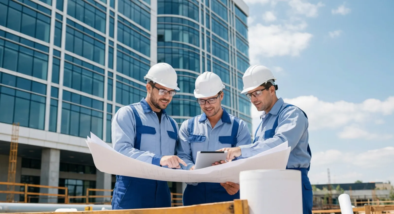 Contractor using tablet to manage appointments on site