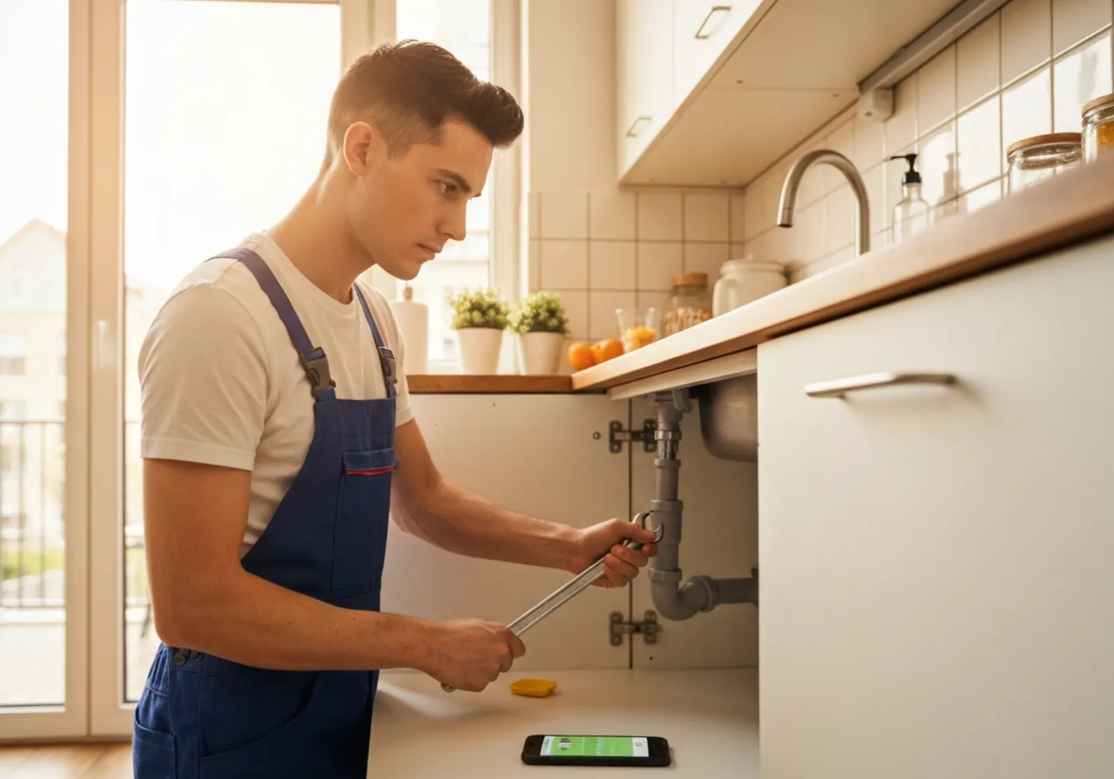 Technician receiving a transferred call with context on their phone